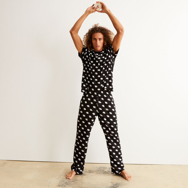 pantalon à motifs dinde de Noël - noir pantalon à motifs dinde de Noël - noir;