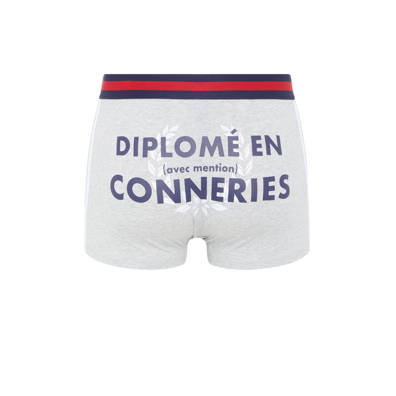 Boxer à message - gris chiné Boxer à message - gris chiné;