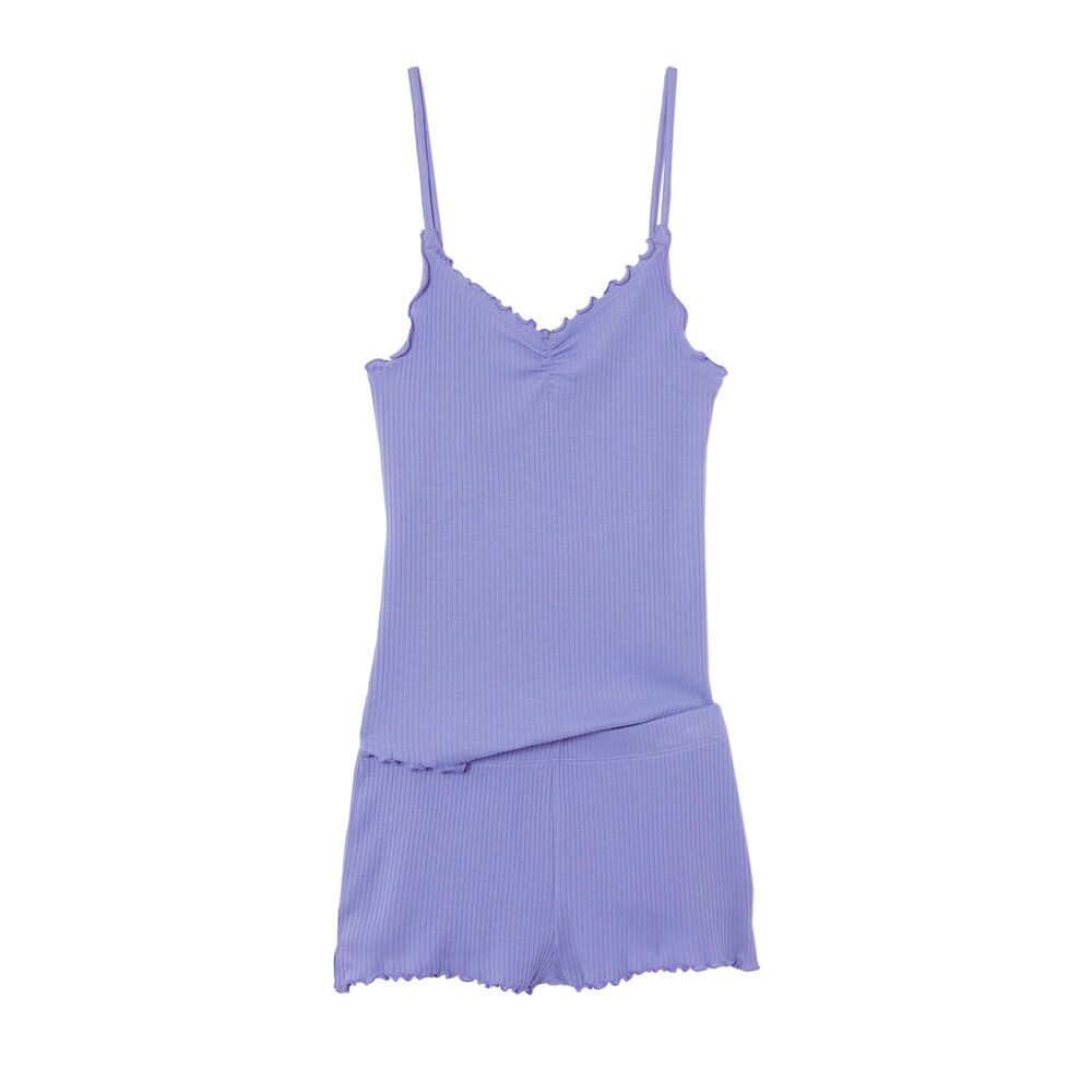 Set de pyjama en jersey uni - bleu bleu.