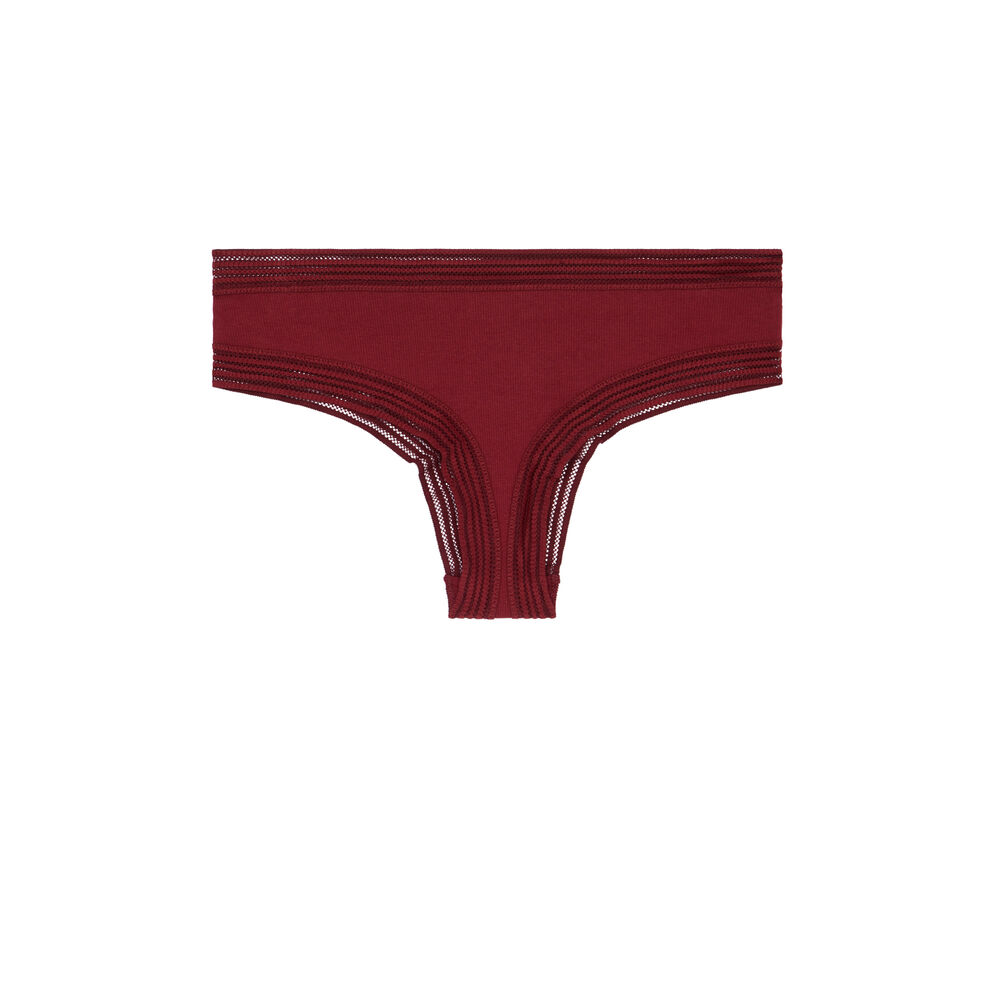 Shorty bordures dentelle - rouge rouge.