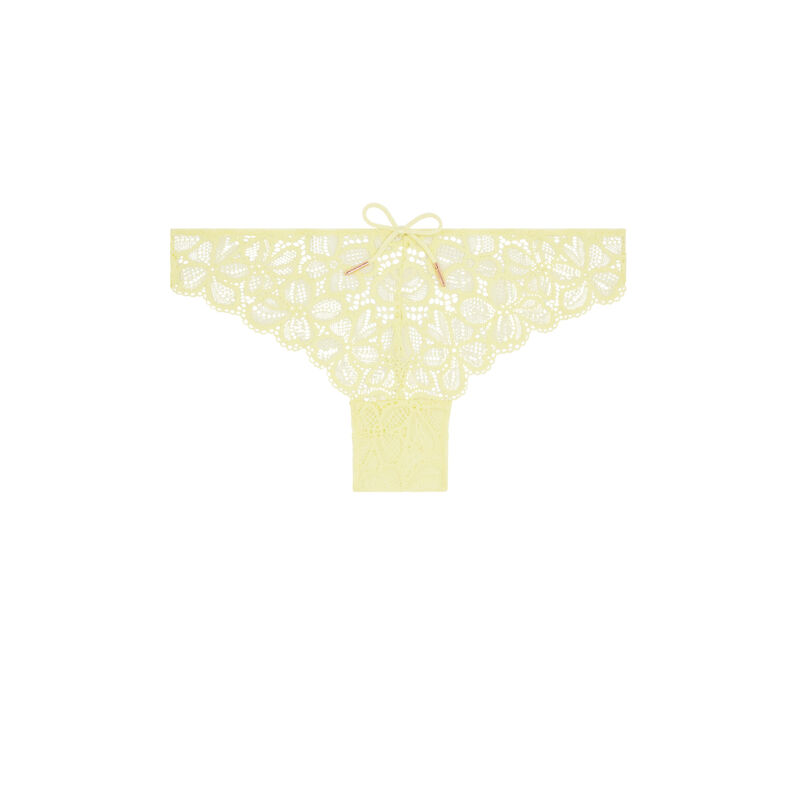 Tanga en dentelle - jaune Tanga en dentelle - jaune;