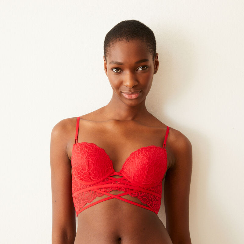 Soutien-gorge push-up en dentelle - rouge Soutien-gorge push-up en dentelle - rouge;