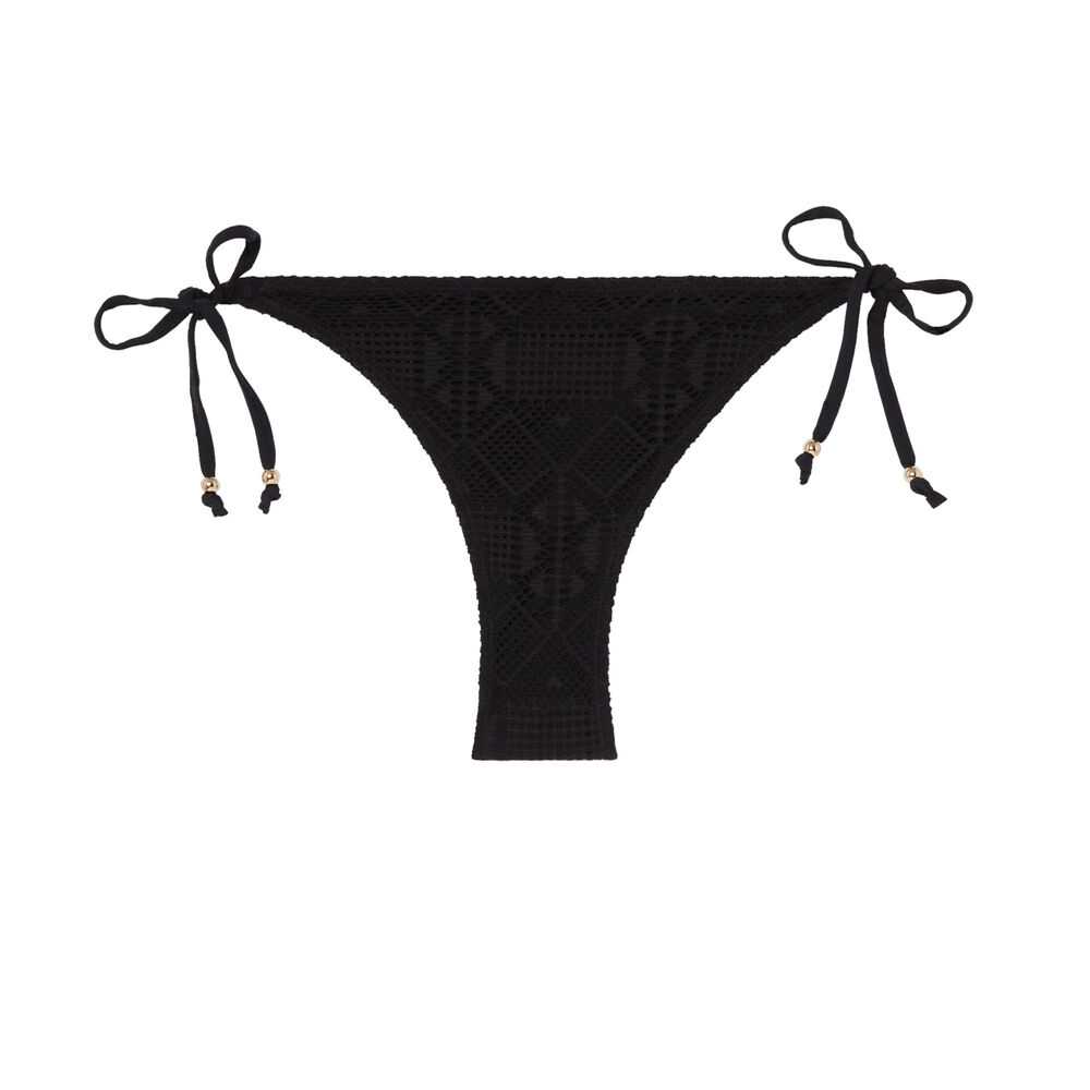 Bas de maillot bikini crochet - noir noir.