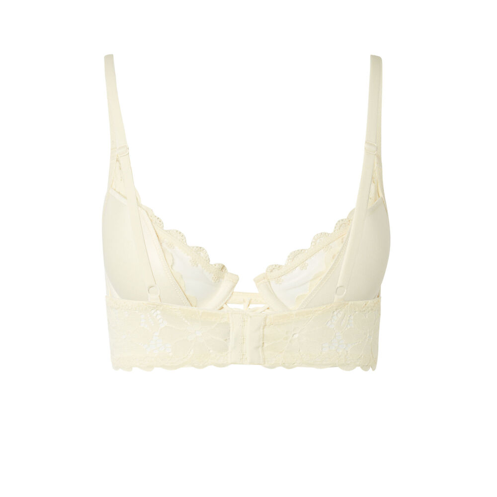 Soutien-gorge ampli dentelle brodée - écru ecru.