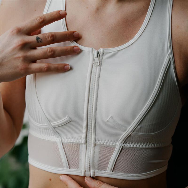brassière sport à détail zip - écru brassière sport à détail zip - écru;