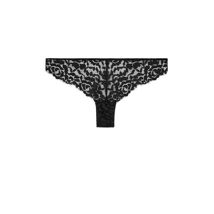 Tanga en dentelle luluiz noir.