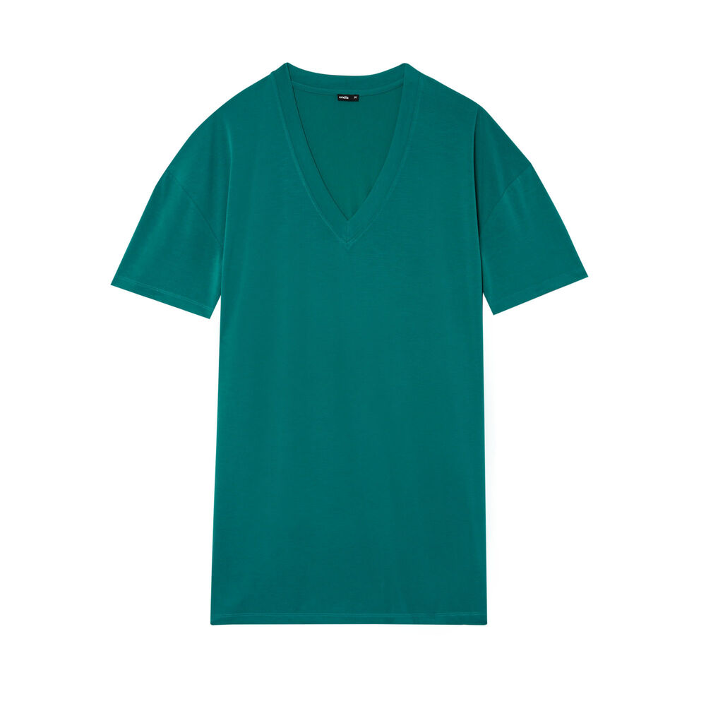 Tunique droite col v - vert vert.