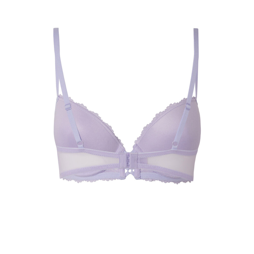 Soutien-gorge push-up en dentelle fleurie - lilas violet.