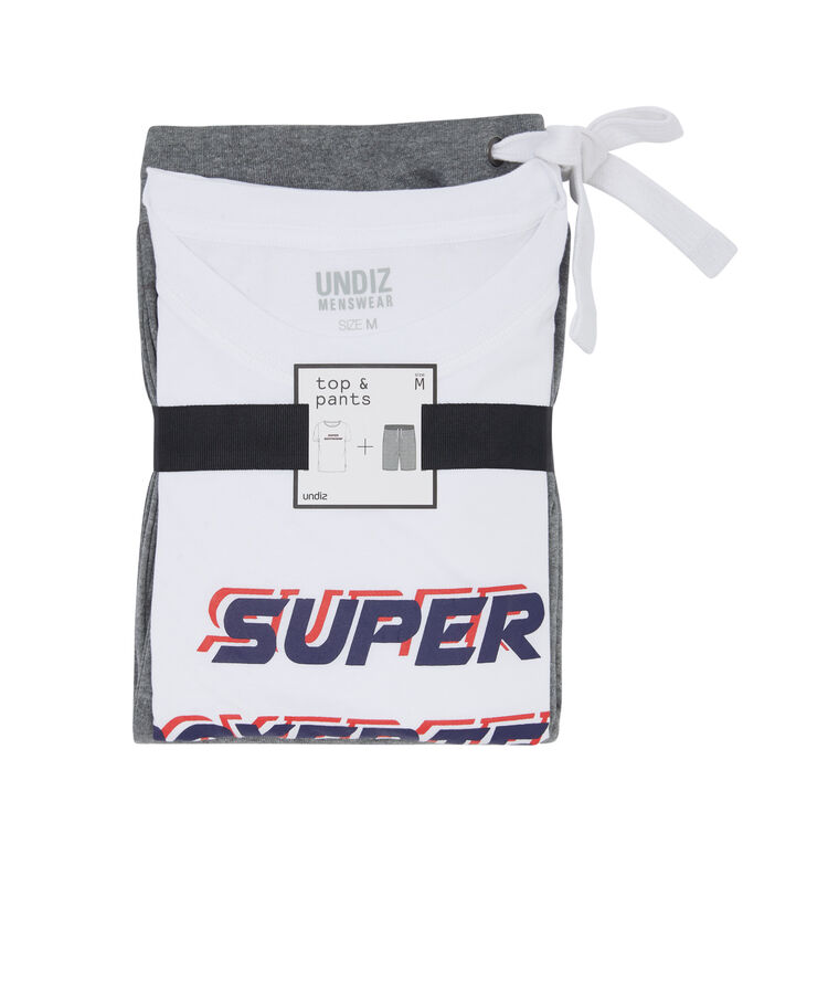 Set pyjama a message superboyiz blanc.