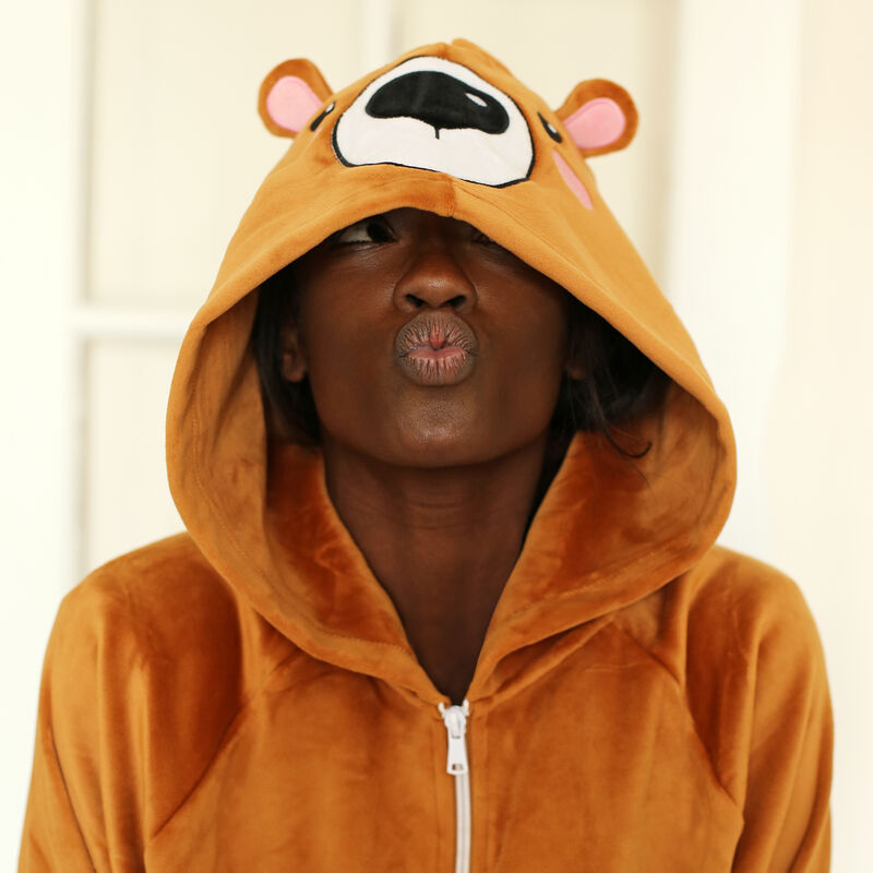 polaire ourson à message cuteness - marron polaire ourson à message cuteness - marron;