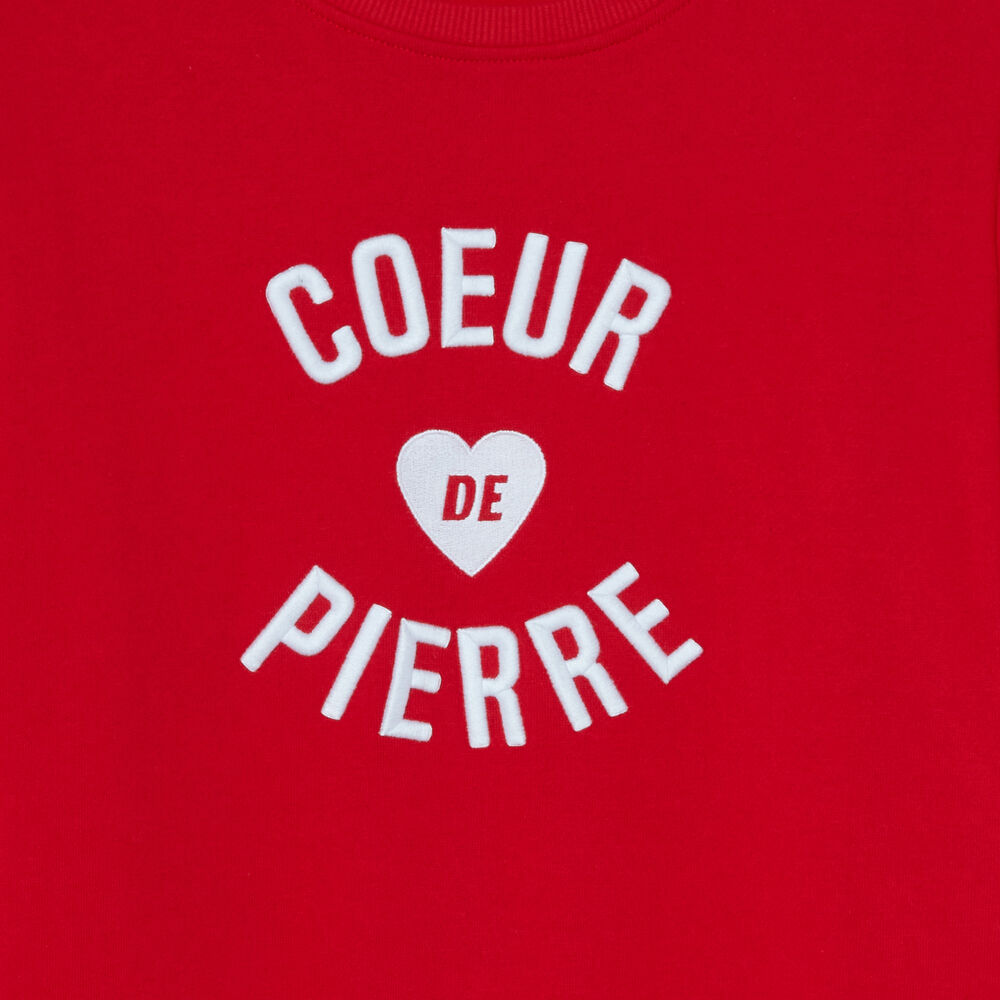 Sweat à message coeur de pierre - rouge rouge.