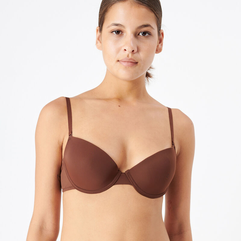 soutien-gorge ampliforme en micro - marron soutien-gorge ampliforme en micro - marron;