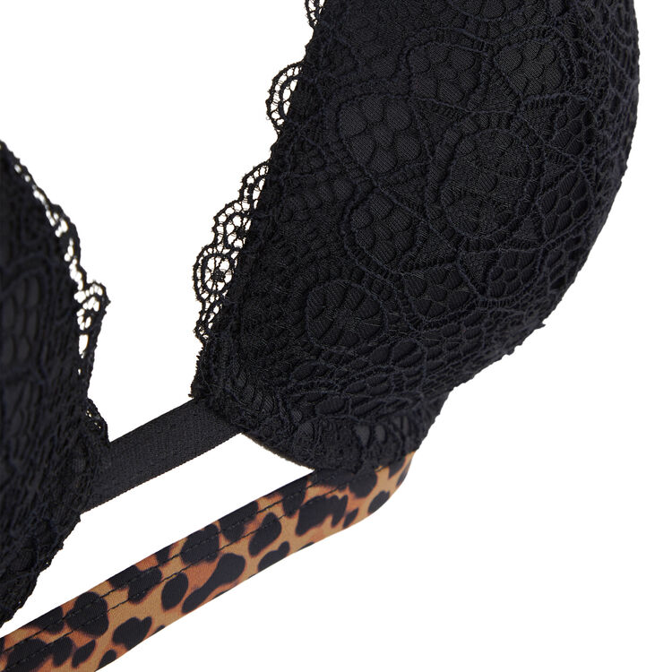 Soutien-gorge v push en dentelle leopoldiz noir.