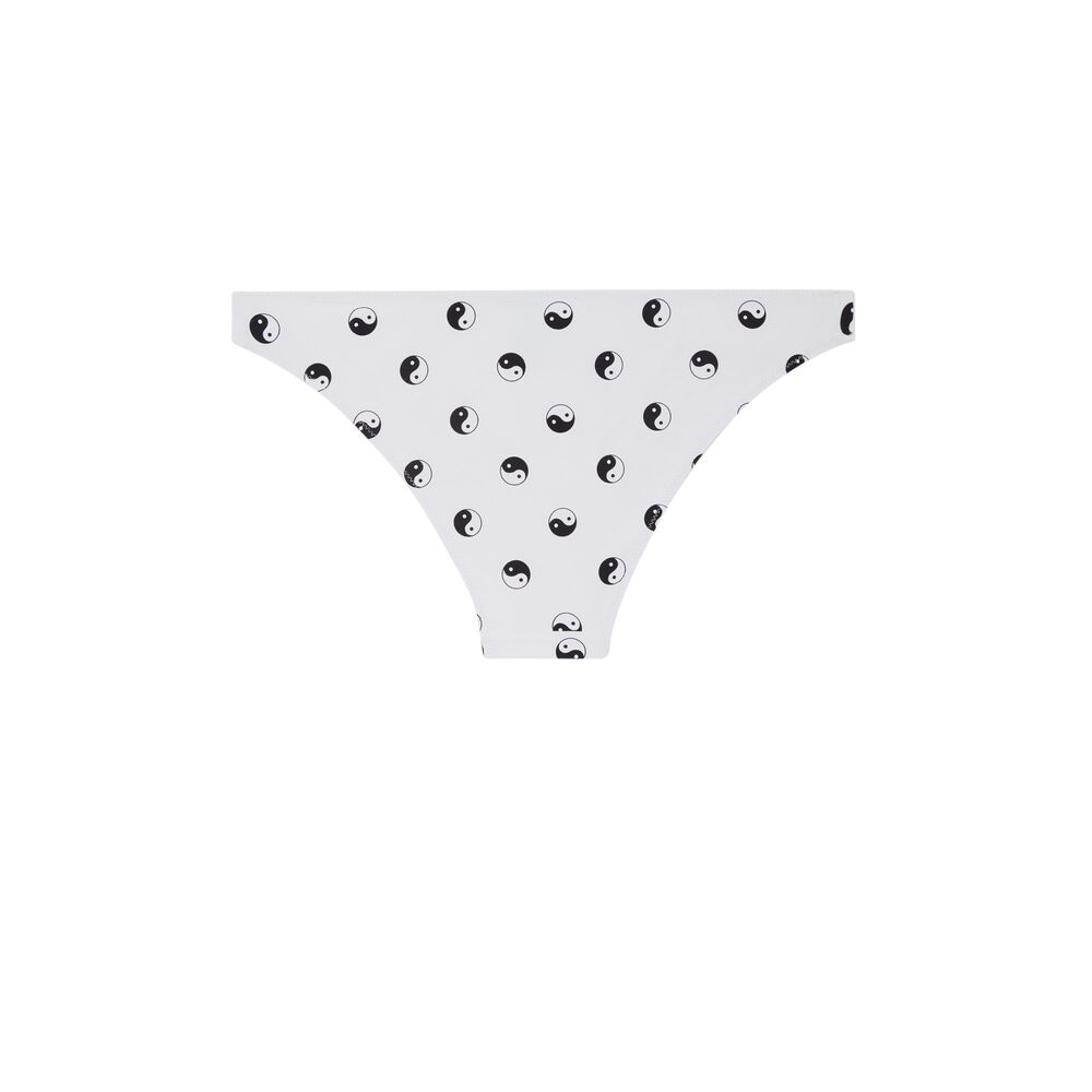 Bas de maillot de bain culotte yin et yang - blanc blanc.