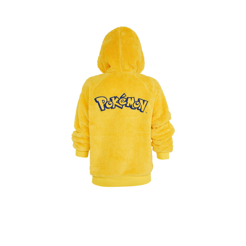 Veste polaire à capuche print pikachu pikaballiz jaune.