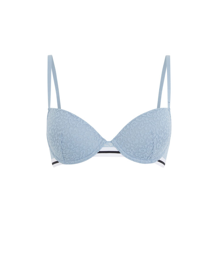 Soutien-gorge ampliforme bleu gris leopiz bleu.