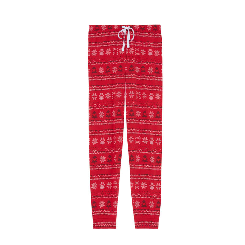 pantalon à motifs jacquard - rouge pantalon à motifs jacquard - rouge;