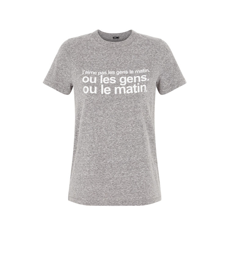 Top à message allergiz gris foncé.