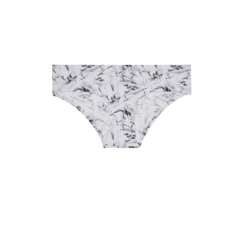 Shorty en micro imprimé marbre - blanc Shorty en micro imprimé marbre - blanc ;