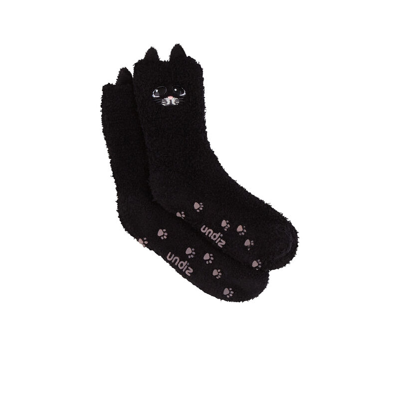 Chaussettes Chaton Mignon Noir Noir Undiz