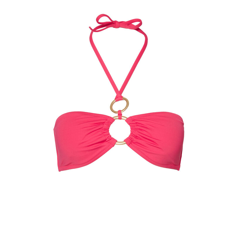 haut de maillot de bain bandeau à détails anneaux - rose haut de maillot de bain bandeau à détails anneaux - rose;