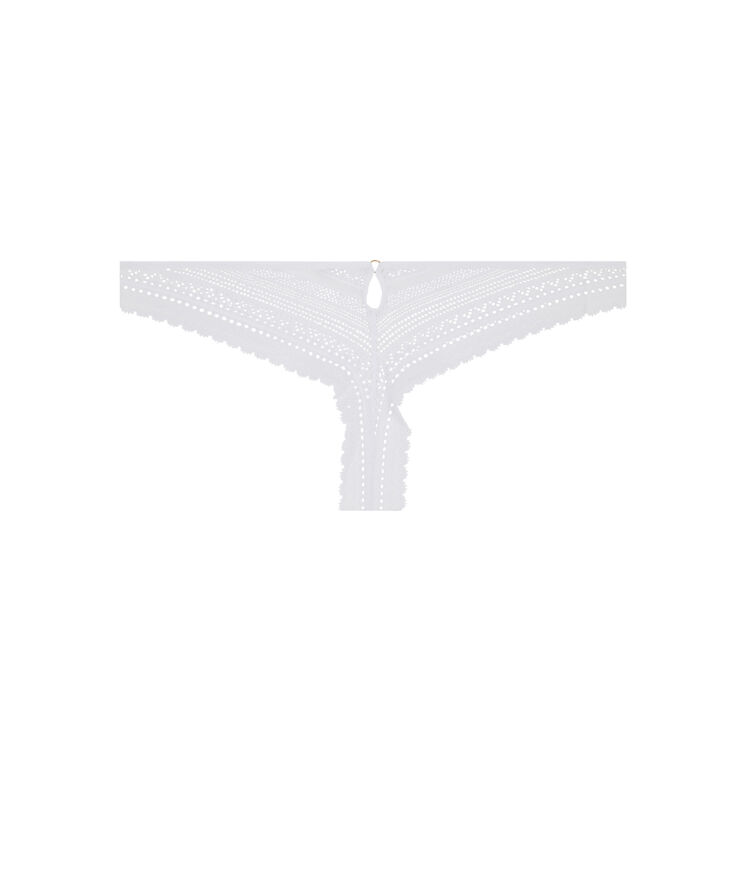 Tanga en dentelle paviniz blanc.