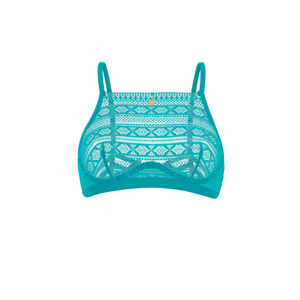 Brassière en dentelle -bleu paon bleu paon.