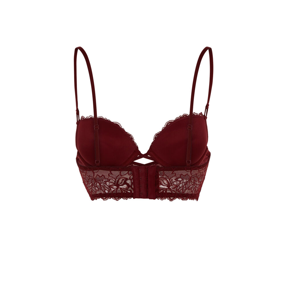 Soutien-gorge push up en dentelle - bordeaux bordeaux.