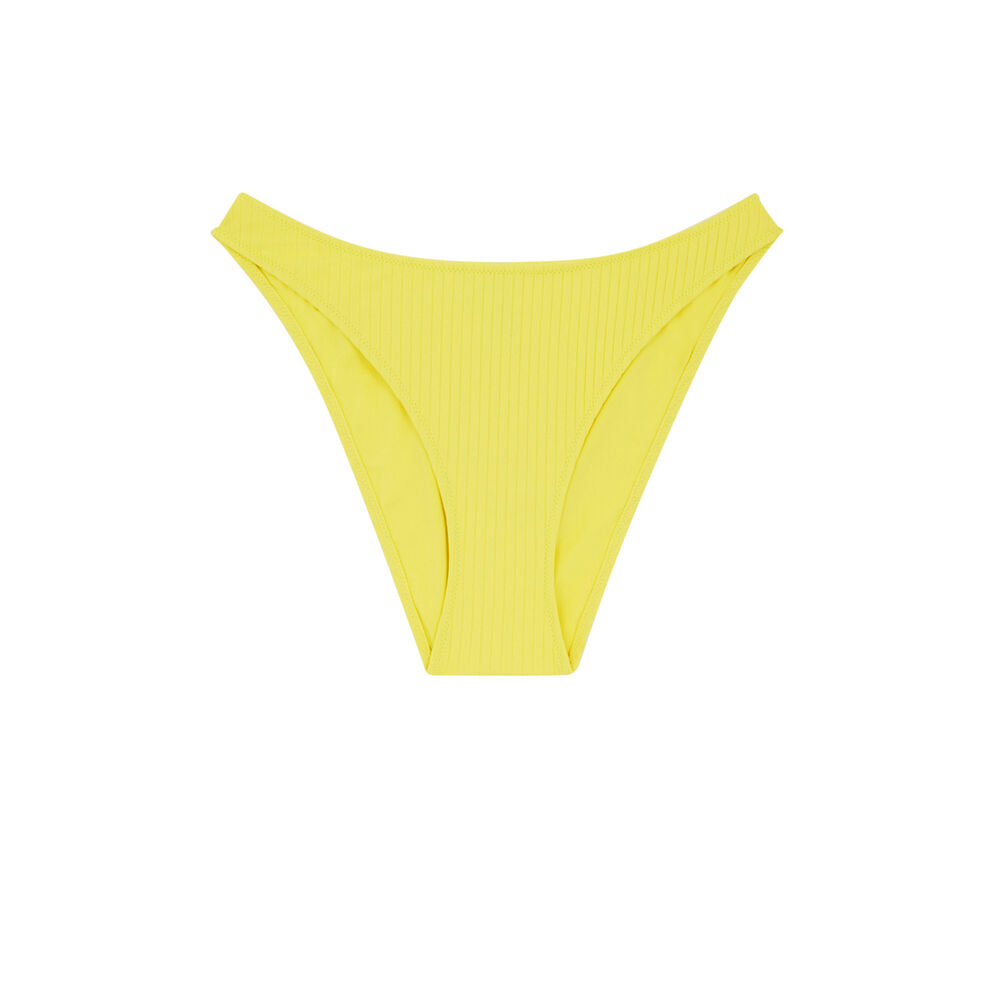 Bas de maillot de bain culotte échancrée - jaune jaune.