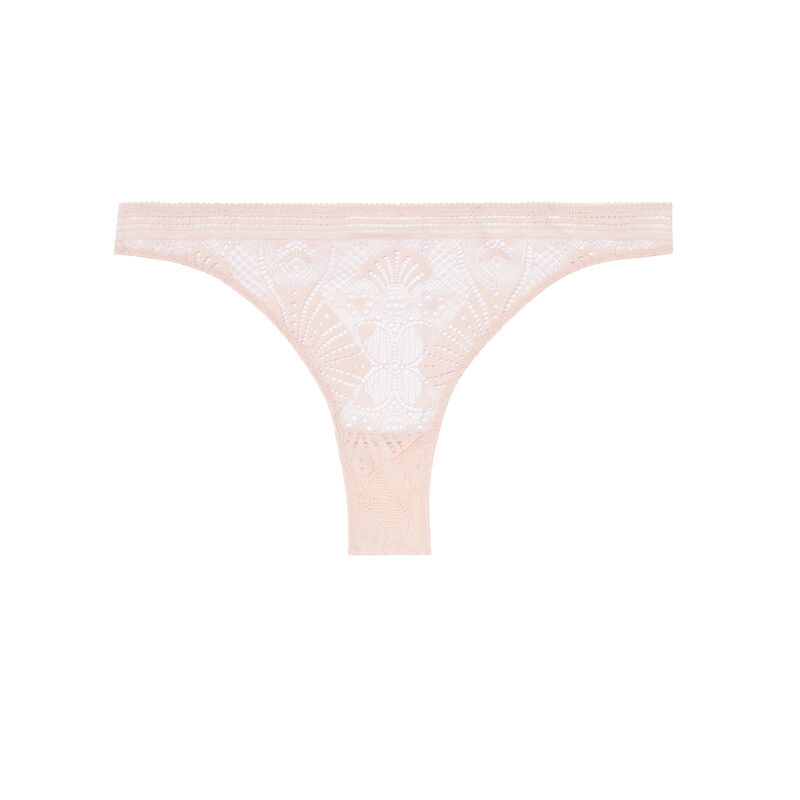 tanga à détails liens - rose nude tanga à détails liens - rose nude;