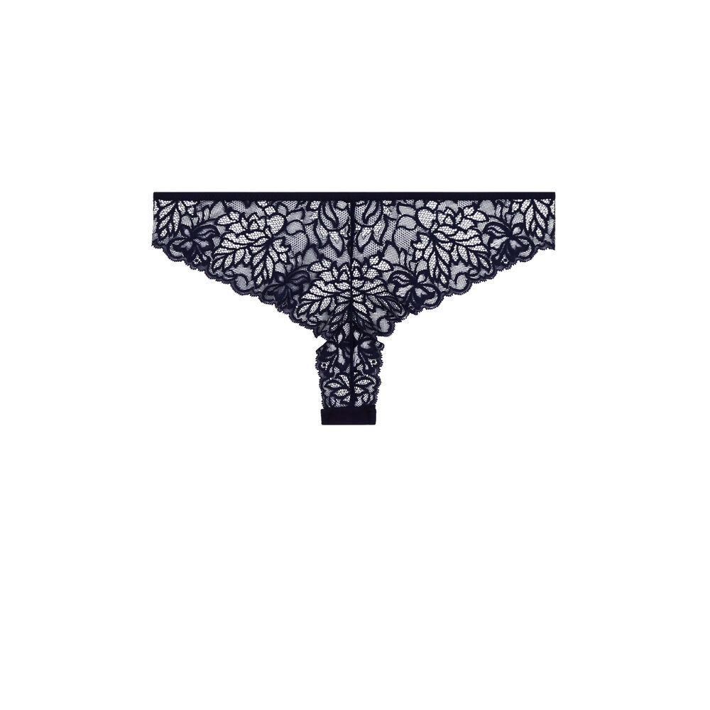 Tanga en dentelle - bleu marine bleu.