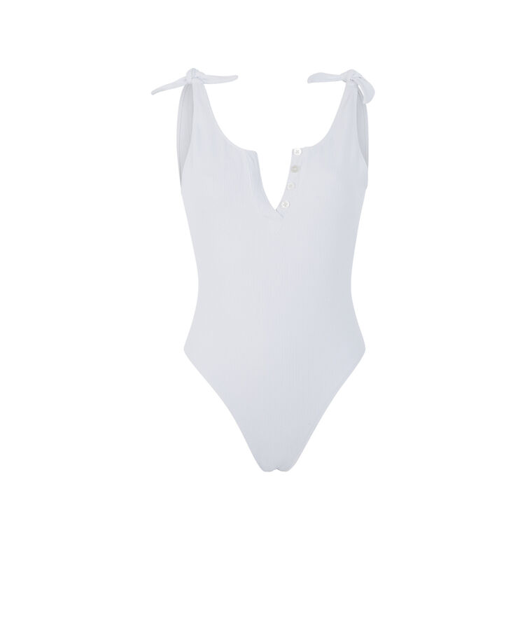 Maillot de bain une pièce noué aux épaules - blanc blanc.