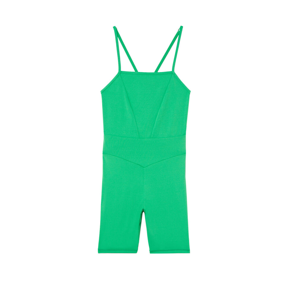 Combishort sport à bretelles croisées - vert vert.