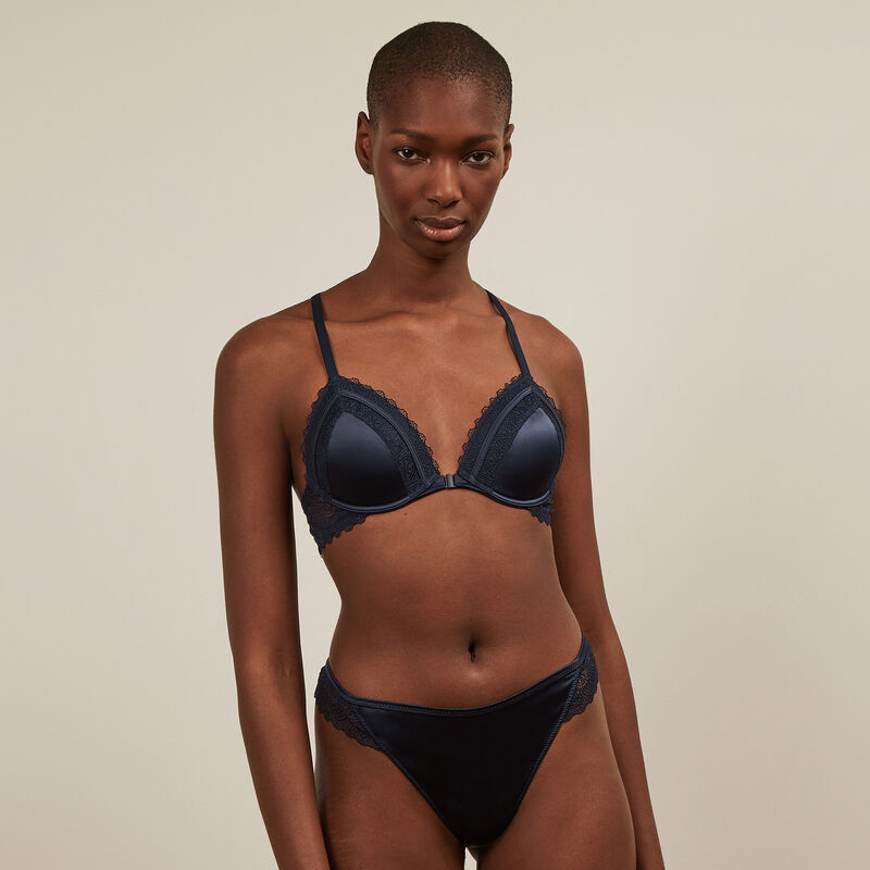 soutien-gorge ampli dos dentelle - bleu nuit soutien-gorge ampli dos dentelle - bleu nuit ;