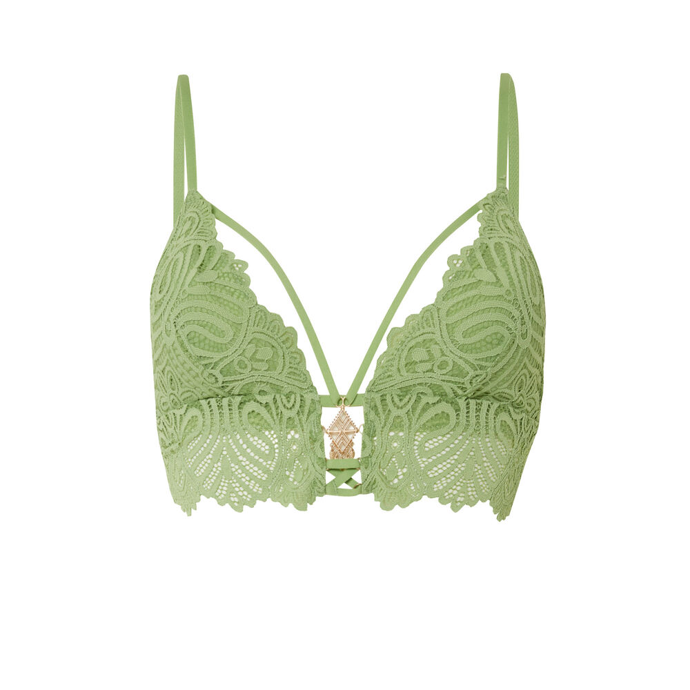 Soutien-gorge triangle en dentelle - vert vert.