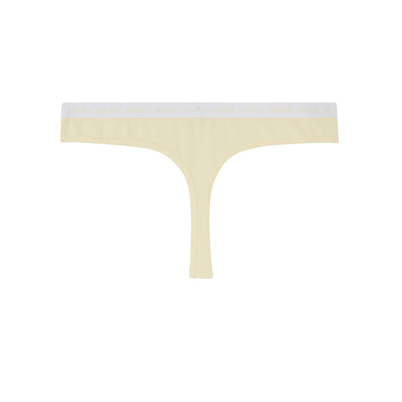 string en coton détail élastique - beige string en coton détail élastique - beige;