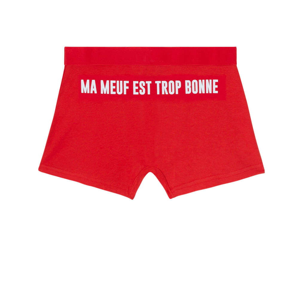 Boxer à imprimé ma meuf est une reine - rouge rouge.
