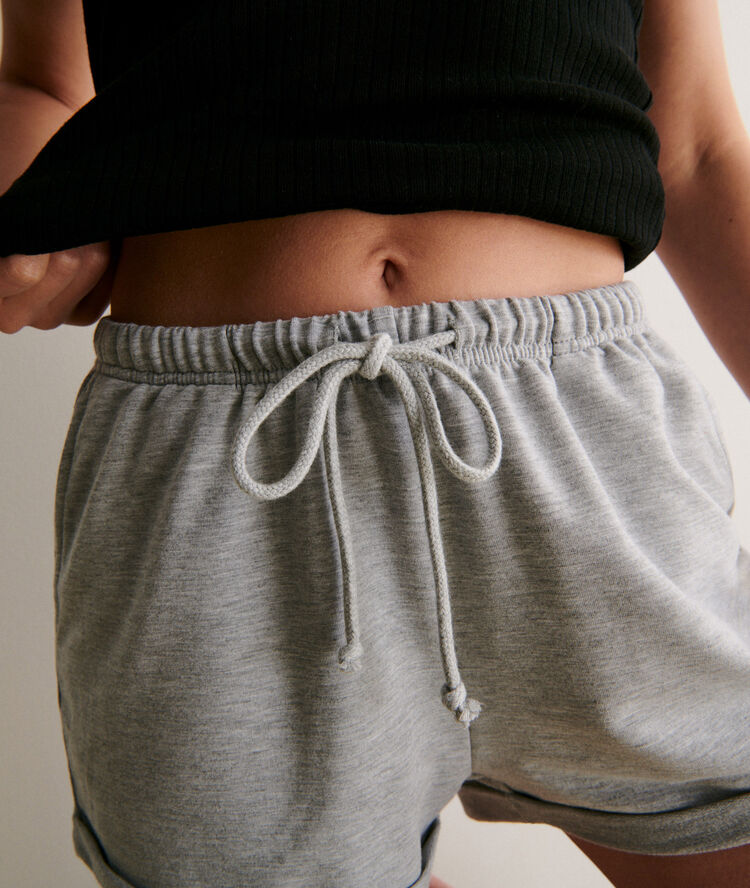 Short uni en molleton - gris gris.