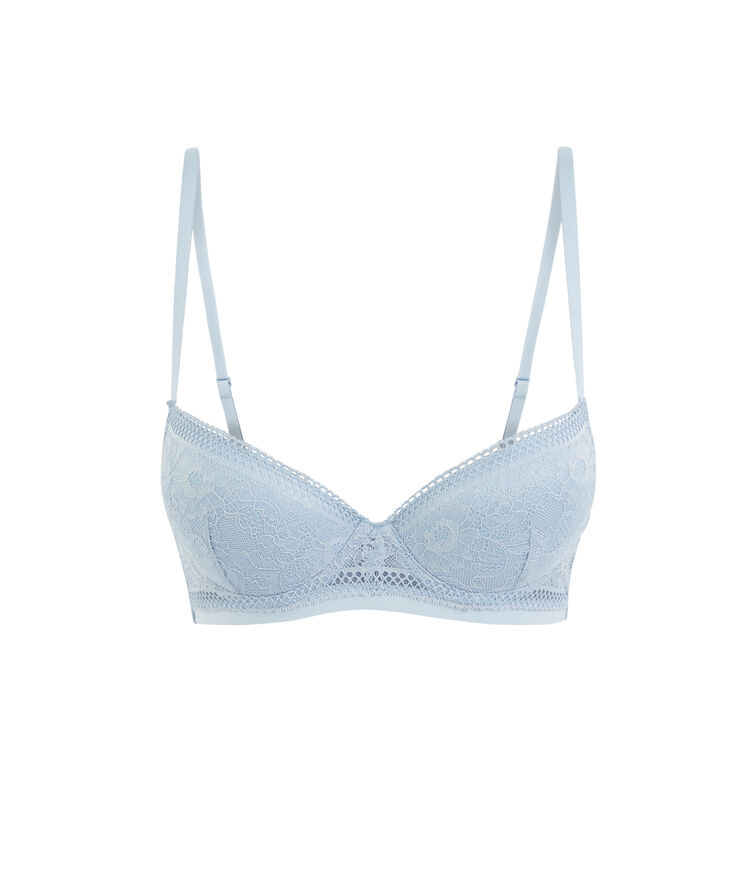 Soutien-gorge ampli dentelle revoltiz bleu gris.
