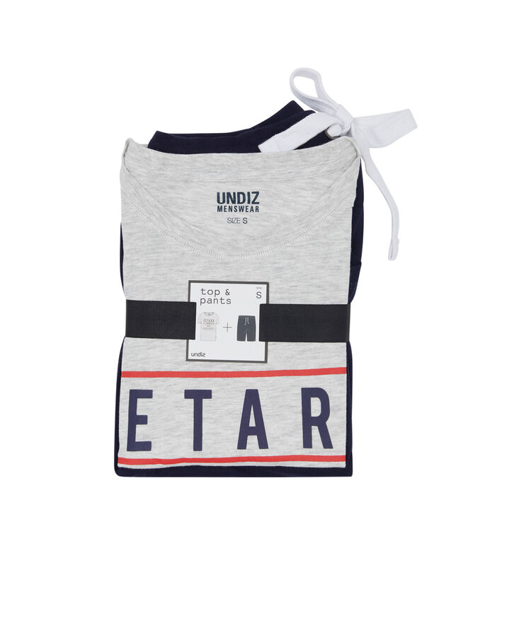 Set pyjama a message fletardiz gris clair.