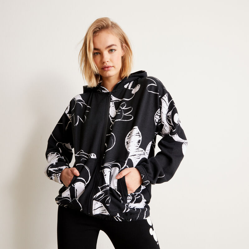 sweat zippé à motifs Mickey - noir sweat zippé à motifs Mickey - noir;