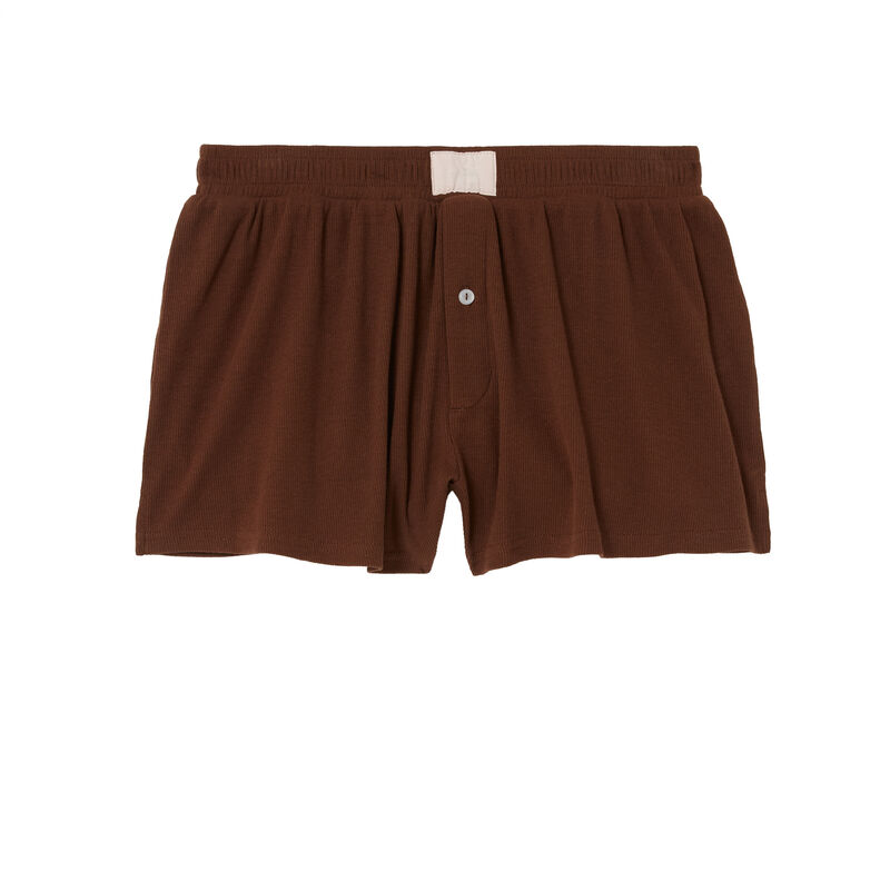 boxer en coton - marron boxer en coton - marron;
