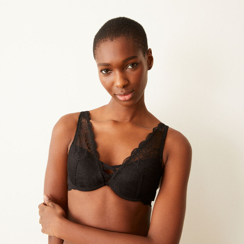 soutien-gorge foulard push-up dentelle - noir soutien-gorge foulard push-up dentelle - noir;