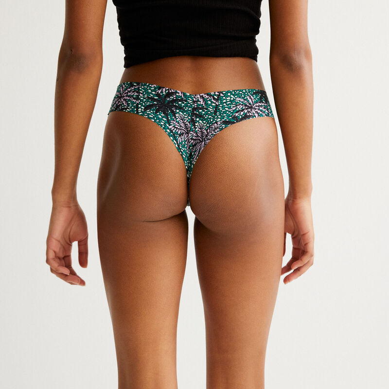 tanga en microfibre à motifs palmier - vert tanga en microfibre à motifs palmier - vert;