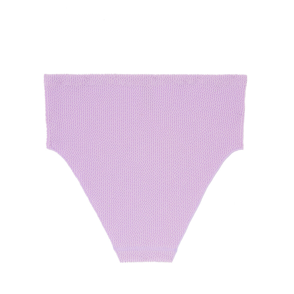 Bas de maillot taille unique culotte haute - lilas violet.