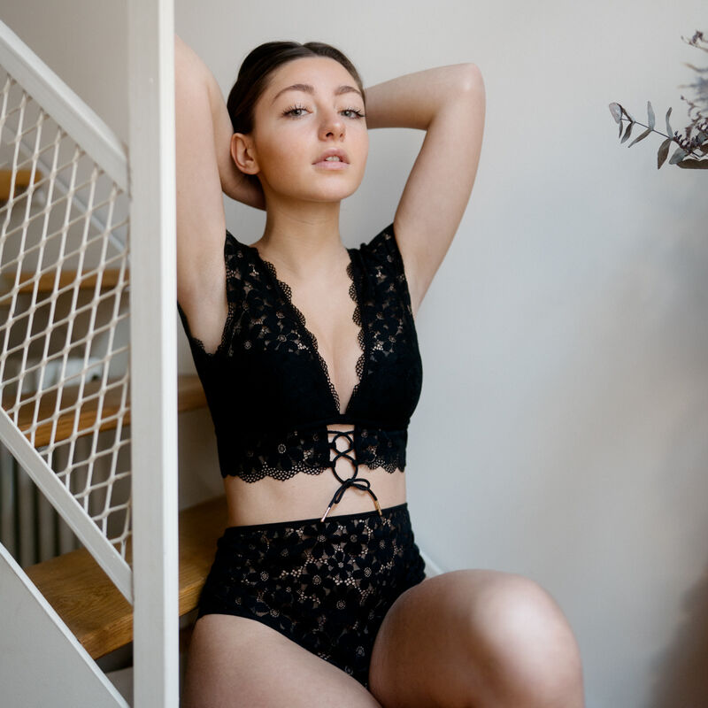 brassière à épaules dentelle - noir brassière à épaules dentelle - noir;