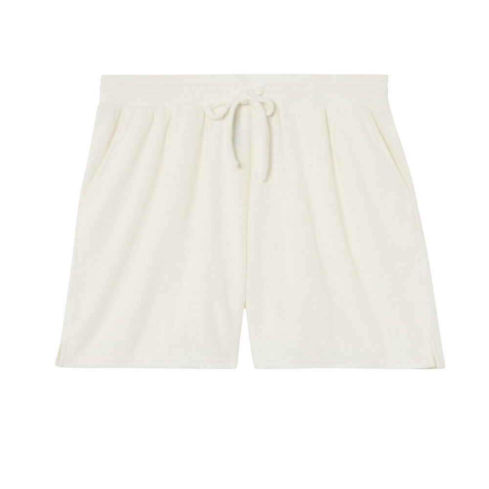 Short de bain effet boyfriend en velours - écru ecru.