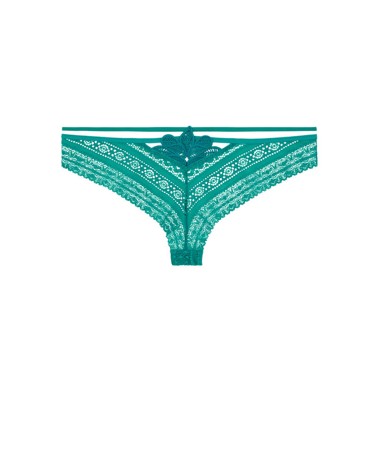 Tanga en dentelle - vert vert.