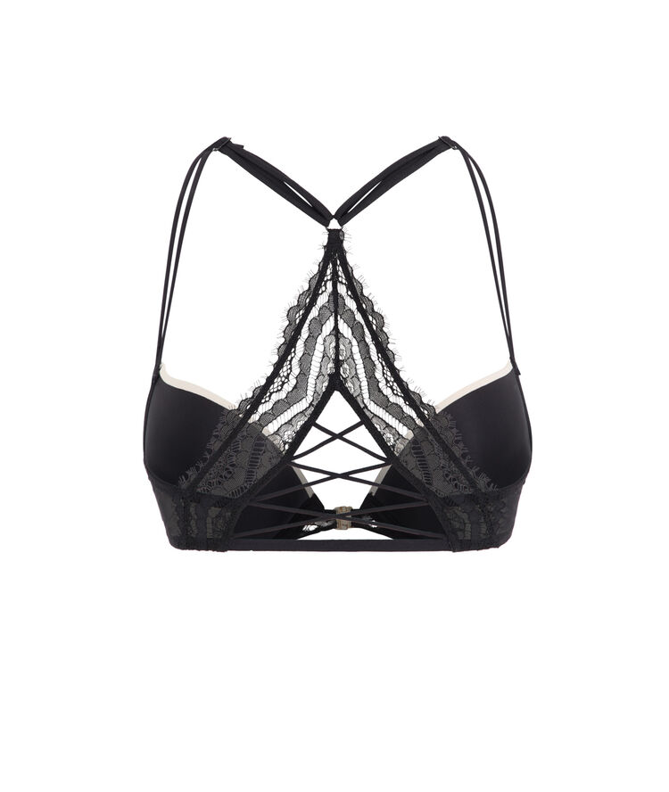 Soutien-gorge push micro/dentelle dos travaillé pushwaviz vanille.