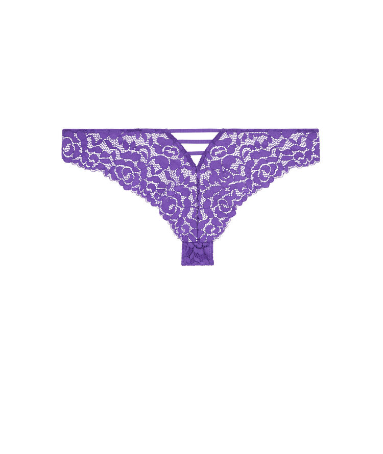 Tanga en dentelle luluiz violet.